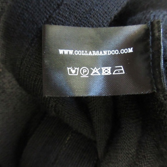 Collars & Co. Zip Up Cardigan Sweater Men XXL Black 100% Merino Wool Casual 494 - Picture 8 of 13